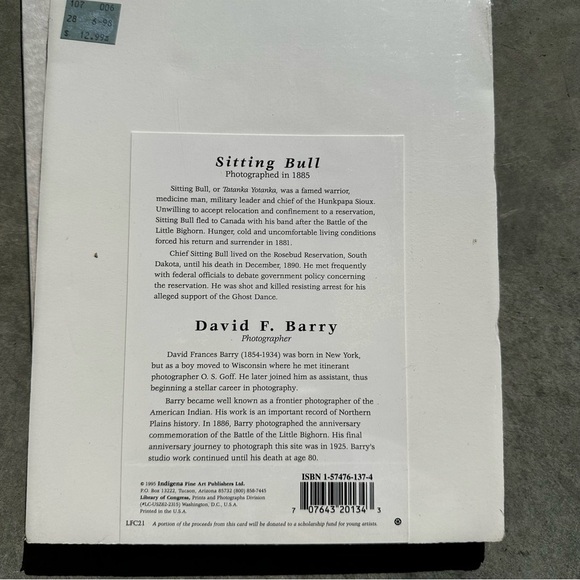 Apache Geronimo Sitting Bull Native American Prints 8 x 10 Collectible Vintage - Picture 5 of 6